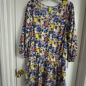 QMack Multicolor Floral V-Neck Dress